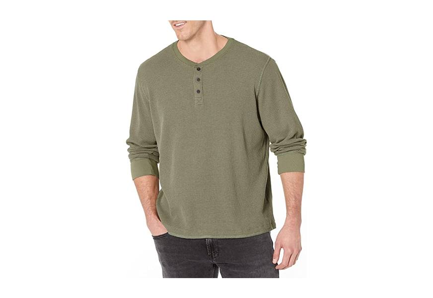 wrangler authentic big & tall long sleeve waffle henley