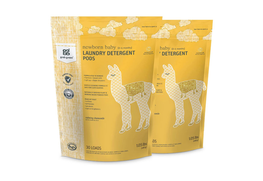 grab green natural newborn baby laundry detergent pods