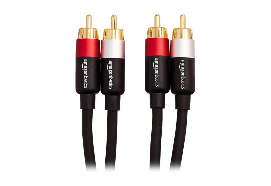 amazonbasics 2 male to 2 male rca audio stereo subwoofer cable