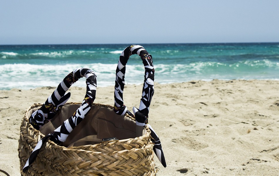 beach bag full of stuff