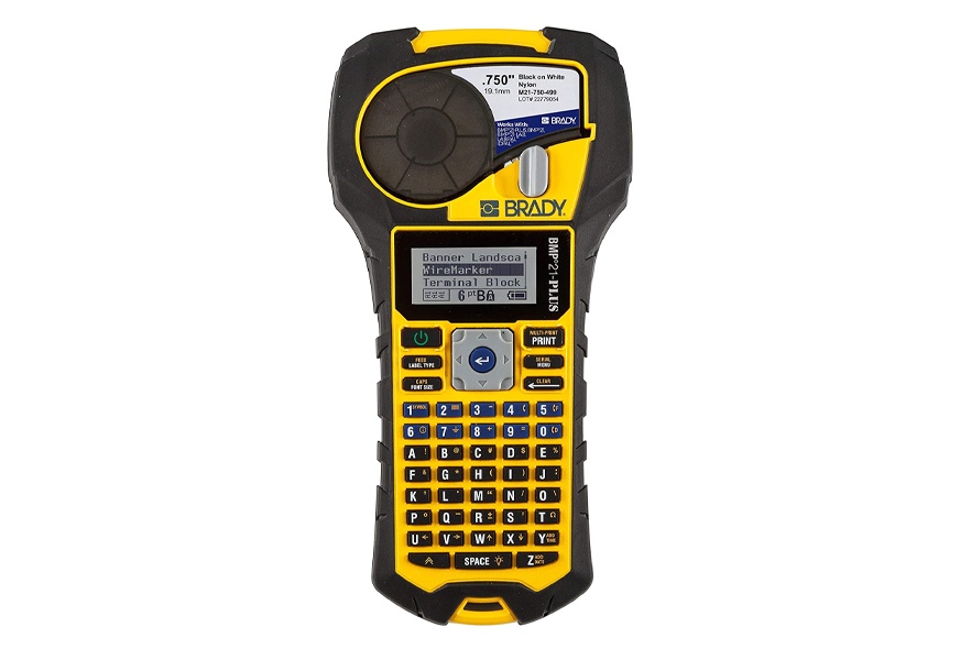 brady bmp21-plus handheld label printer with rubber bumpers