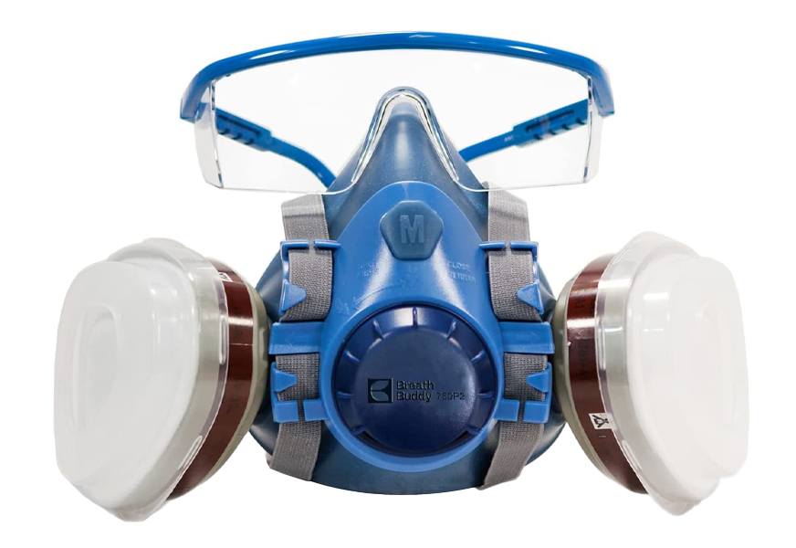 breath buddy respirator mask plus safety glasses
