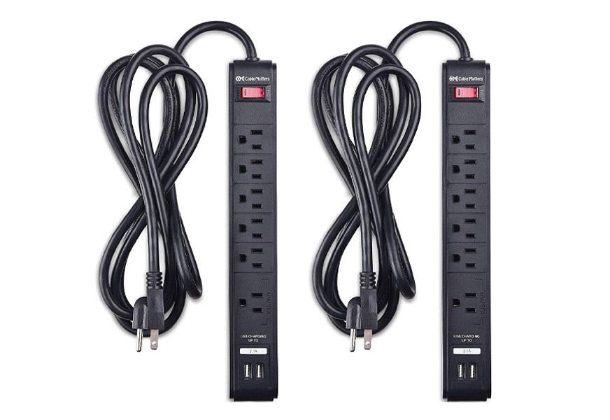 cable matters 2-pack 6 outlet surge protector