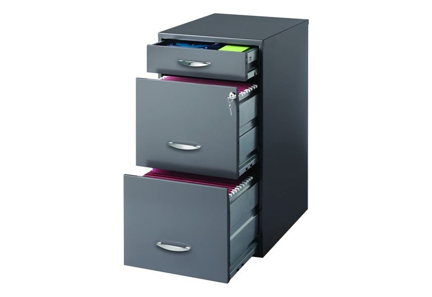 Hirsh soho 3 drawer file cabinet on sale in charcoal