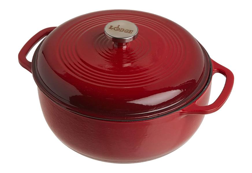 lodge 6 quart enameled cast iron dutch oven