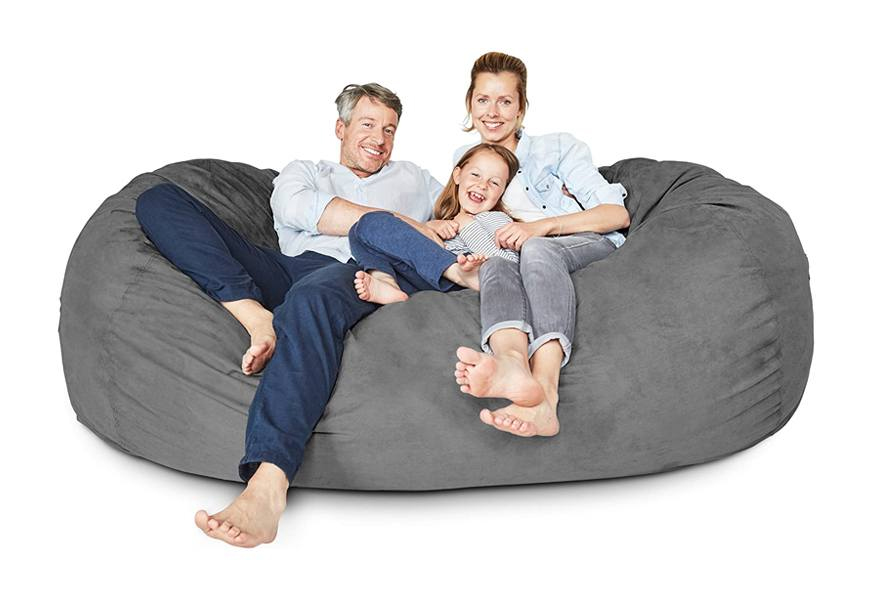lumaland luxurious 7-foot bean bag chair