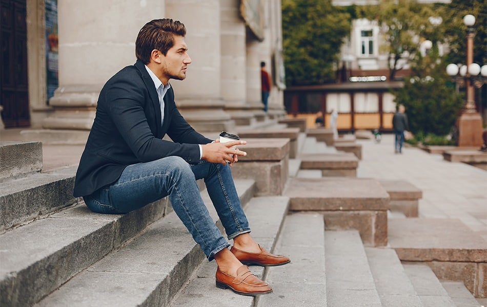 man wearing american made jeans