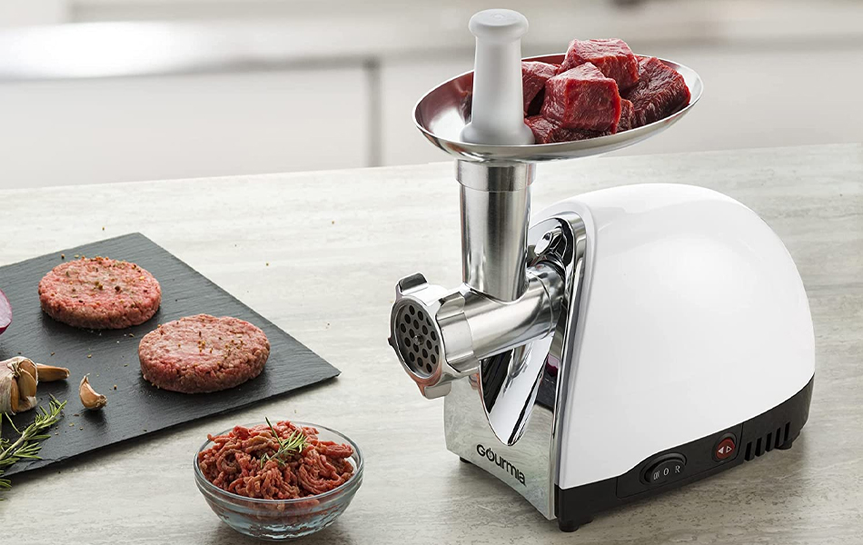 meat grinder on a counter top