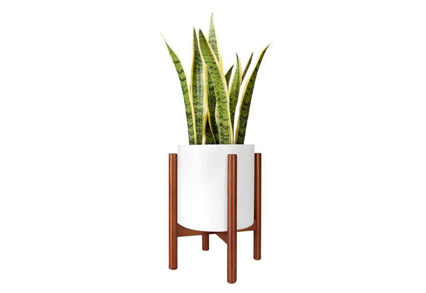 mkono mid century 10” wood plant stand