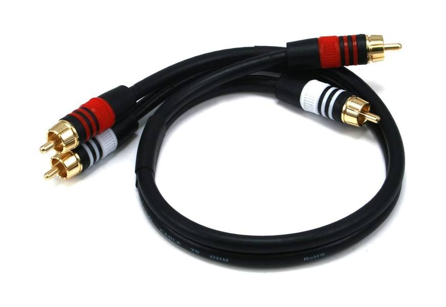 monoprice 1.5ft premium 2 rca plug