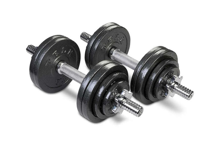 omnie adjustable dumbbells with gloss finish and secure fit collars
