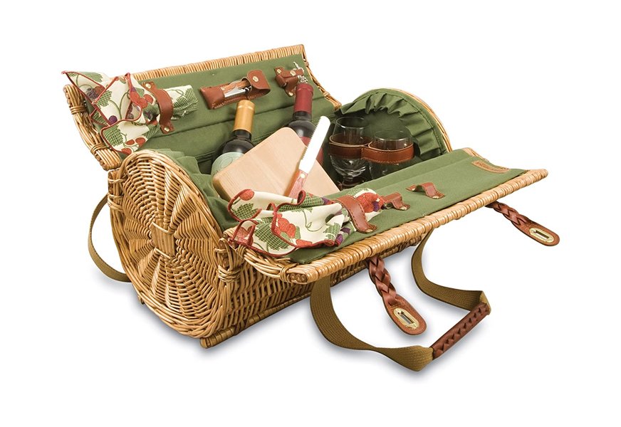 picnic time verona insulated wine and cheese basket
