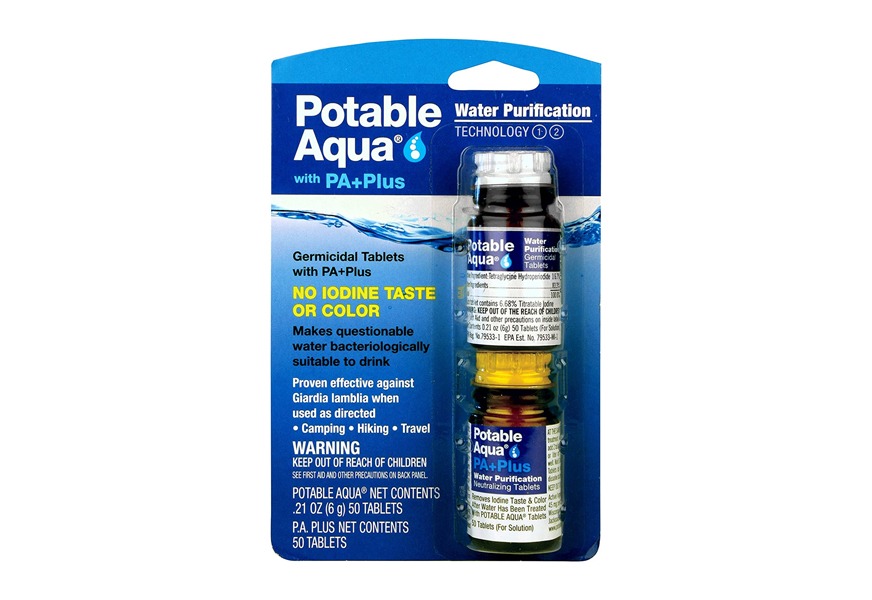 potable aqua water purification tablets with pa plus neutralizing