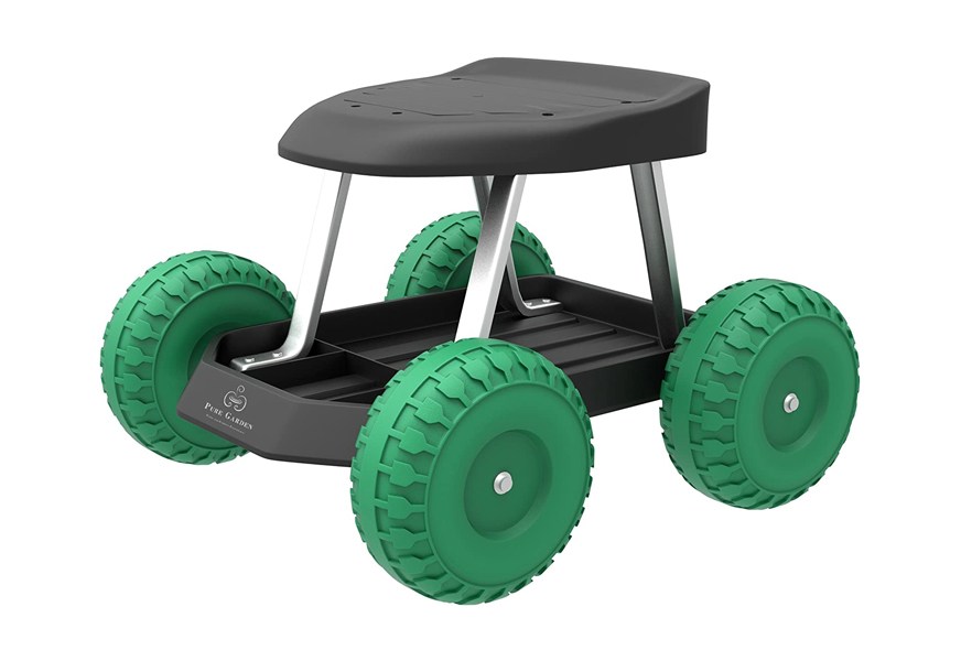 pure garden rolling scooter stool