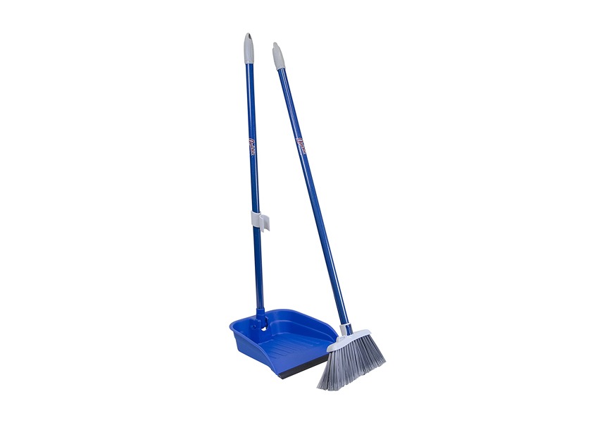 quickie stand and store lobby broom and dustpan set