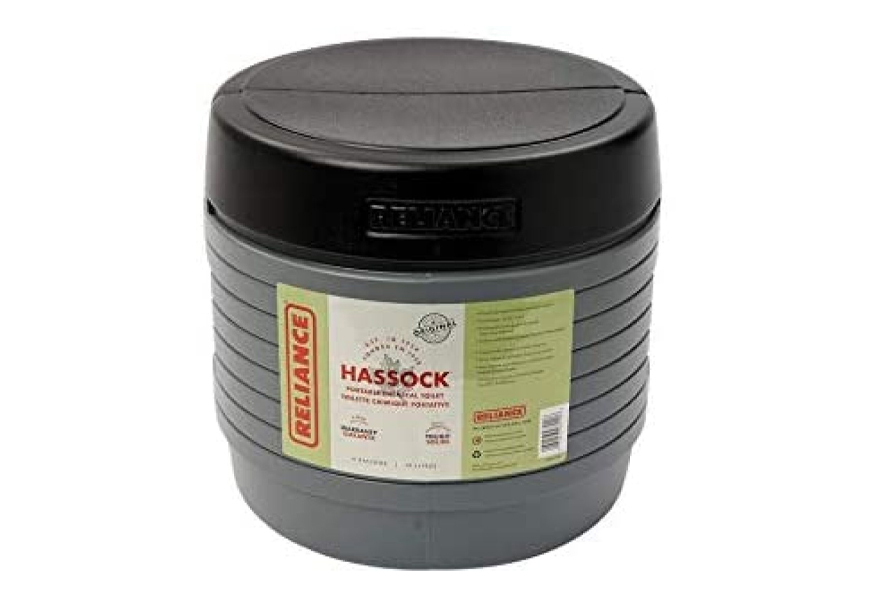 reliance hassock portable self-contained camping toilet