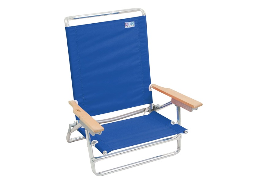 rio beach classic 5 position lay flat folding beach chair