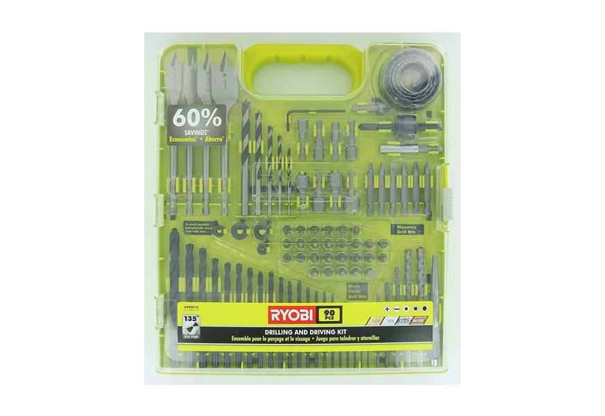 ryobi a98901g 90 piece drilling and driving kit