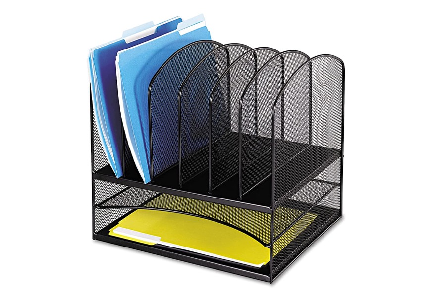 safco products onyx mesh desktop organizer