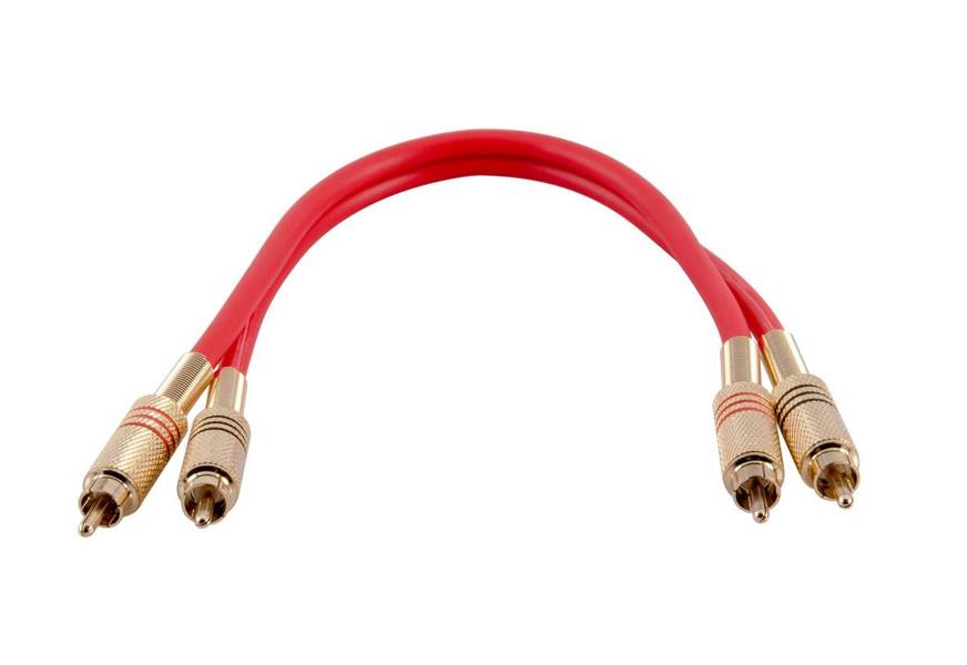 seismic audio premium red 1 foot dual rca male audio patch cable
