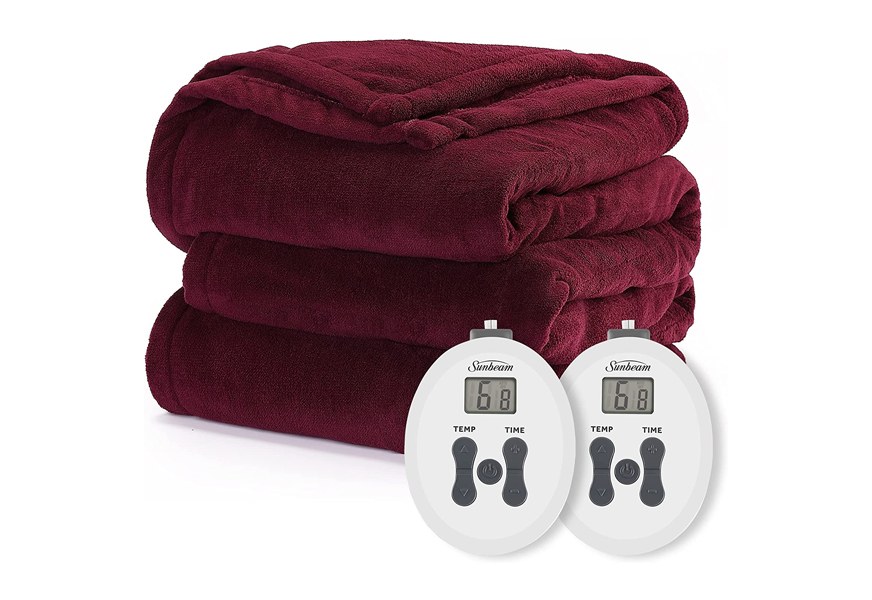 sunbeam microplush heated blanket