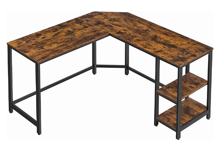 vasagle industrial l-shaped computer desk