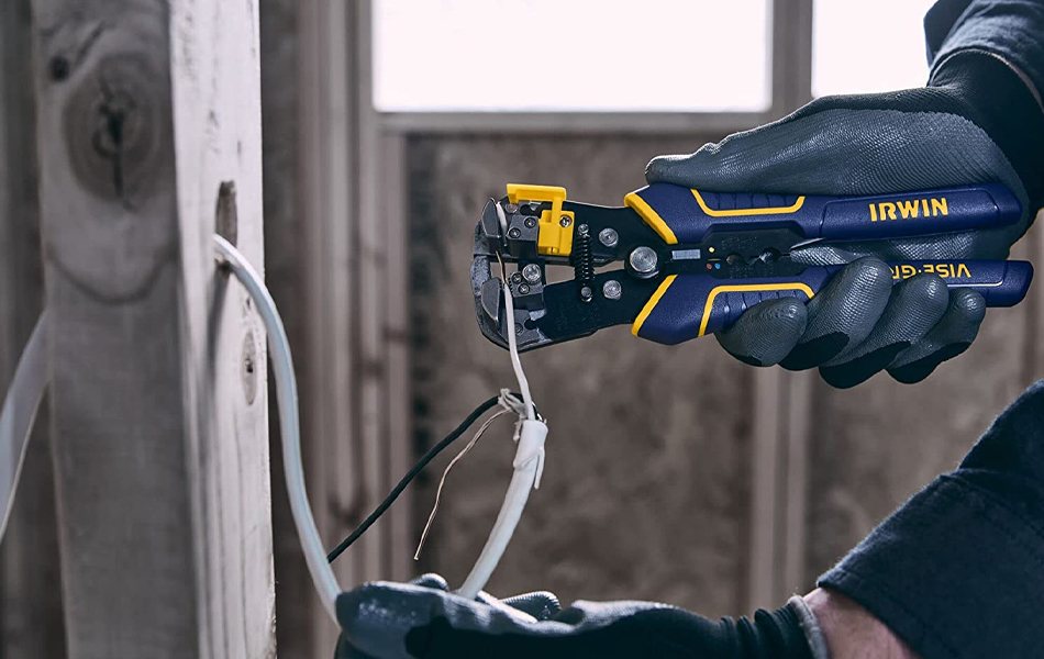 working on wires with wire stripper