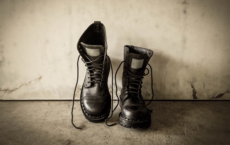 old combat boots