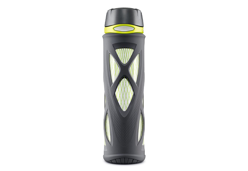zulu atlas glass water bottle with flip lid