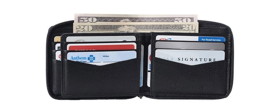 alpine swiss logan zipper wallet for men