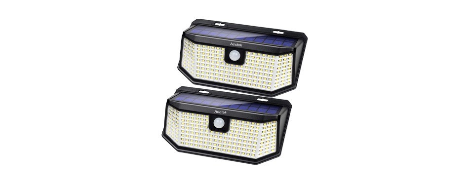 aootek 182 led solar outdoor motion sensor lights