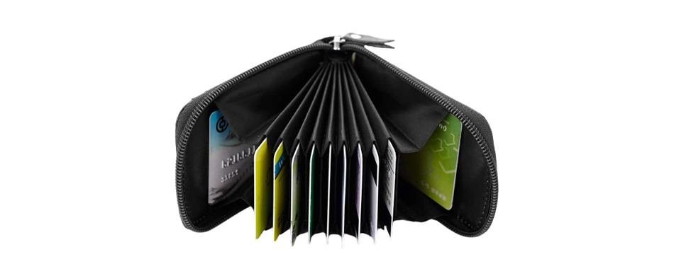 bakun premium leather slim zipper wallet for men