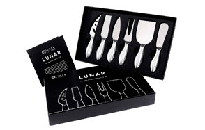 lunar premium six-piece stainless steel cheese knife set