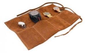 hide & drink soft leather travel watch roll organizer