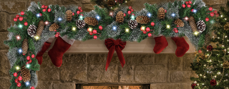 camlinbo pre-lit battery operated garland christmas tree decoration