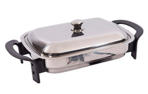 precise heat 16-inch rectangular surgical stainless steel electric skillet