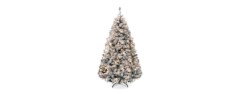 best choice products 7.5ft pre-lit snow flocked artificial christmas tree