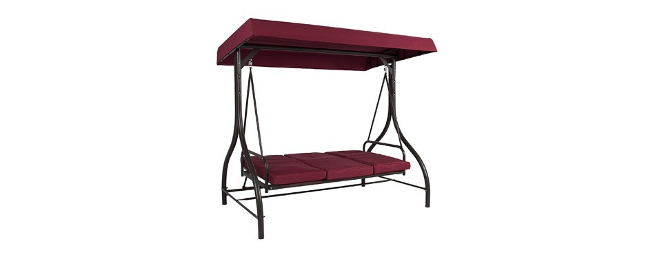 3-seat converting outdoor patio canopy swing hammock