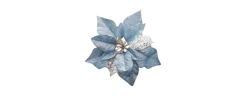 crazy night 12-pack glitter poinsettia christmas tree decoration