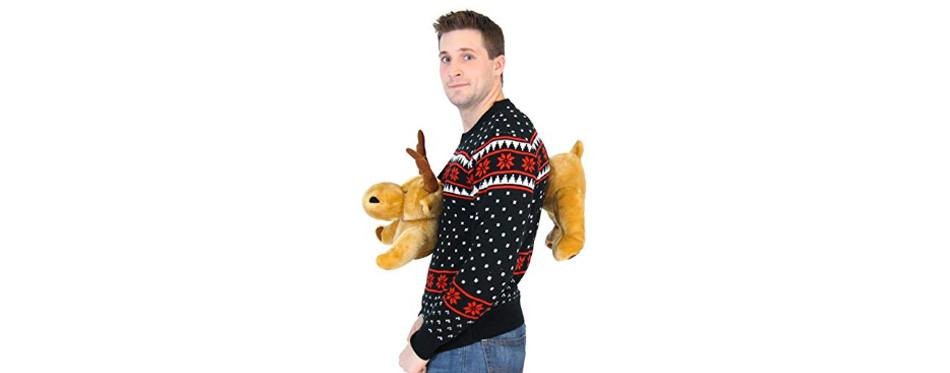 3d reindeer moose christmas jumper