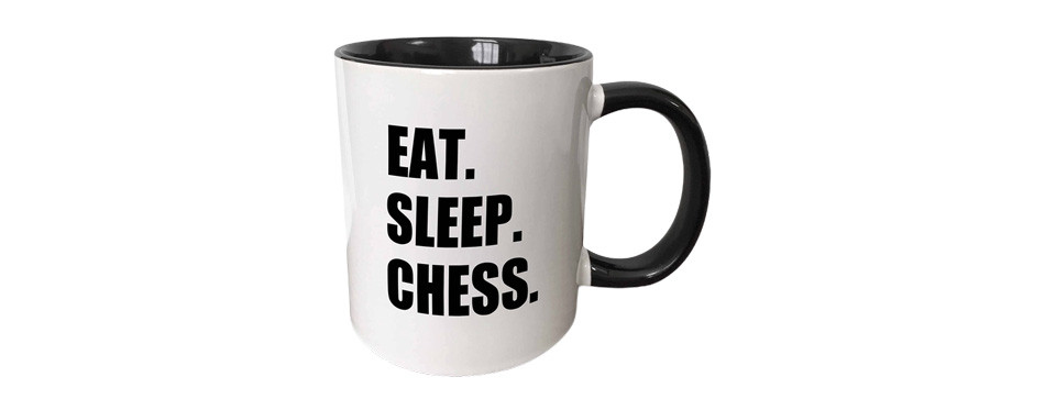 3drose eat sleep chess mug