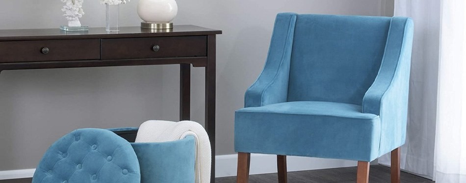 homepop velvet swoop accent chair