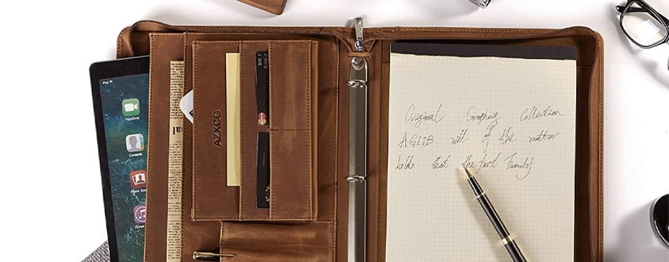 azxcg vintage leather portfolio for men