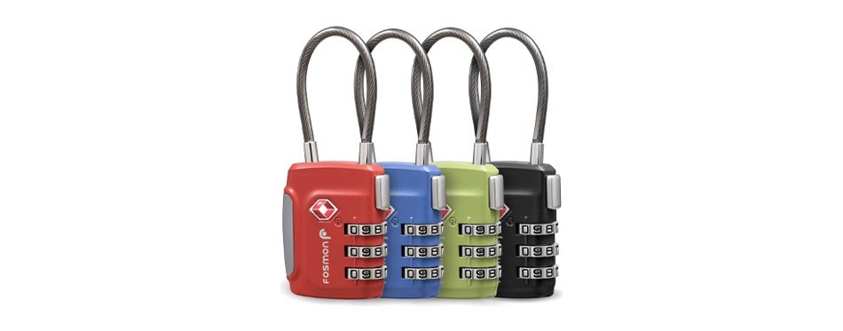 fosmon 4-pack tsa approved luggage lock