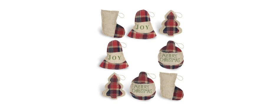 owuyuxi 8 piece burlap christmas ornaments set