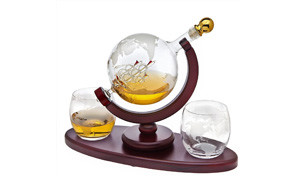 godinger whiskey decanter globe set