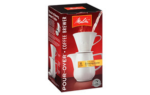 Melitta Coffee Maker, Porcelain 6 Cup Pour Over Brewer