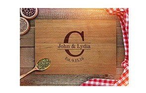customized engraved couples chopping board