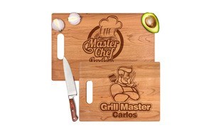 customized engraved couples chopping board