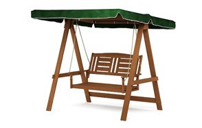 furinno tioman hardwood 2 person patio swing with canopy